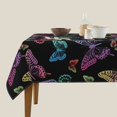 thumbnail image 3 of Wukai Rainbow Butterflies Waterproof Tablecloth for Kitchen Dining, Fits Square Tables for 2-4 Seats -54"x54", 3 of 7