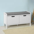 thumbnail image 1 of SoBuy FSR63-W, Shoe Bench Shoe Rack Shoe Cabinet Hallway Storage Bench with Seat Cushion, 1 of 6