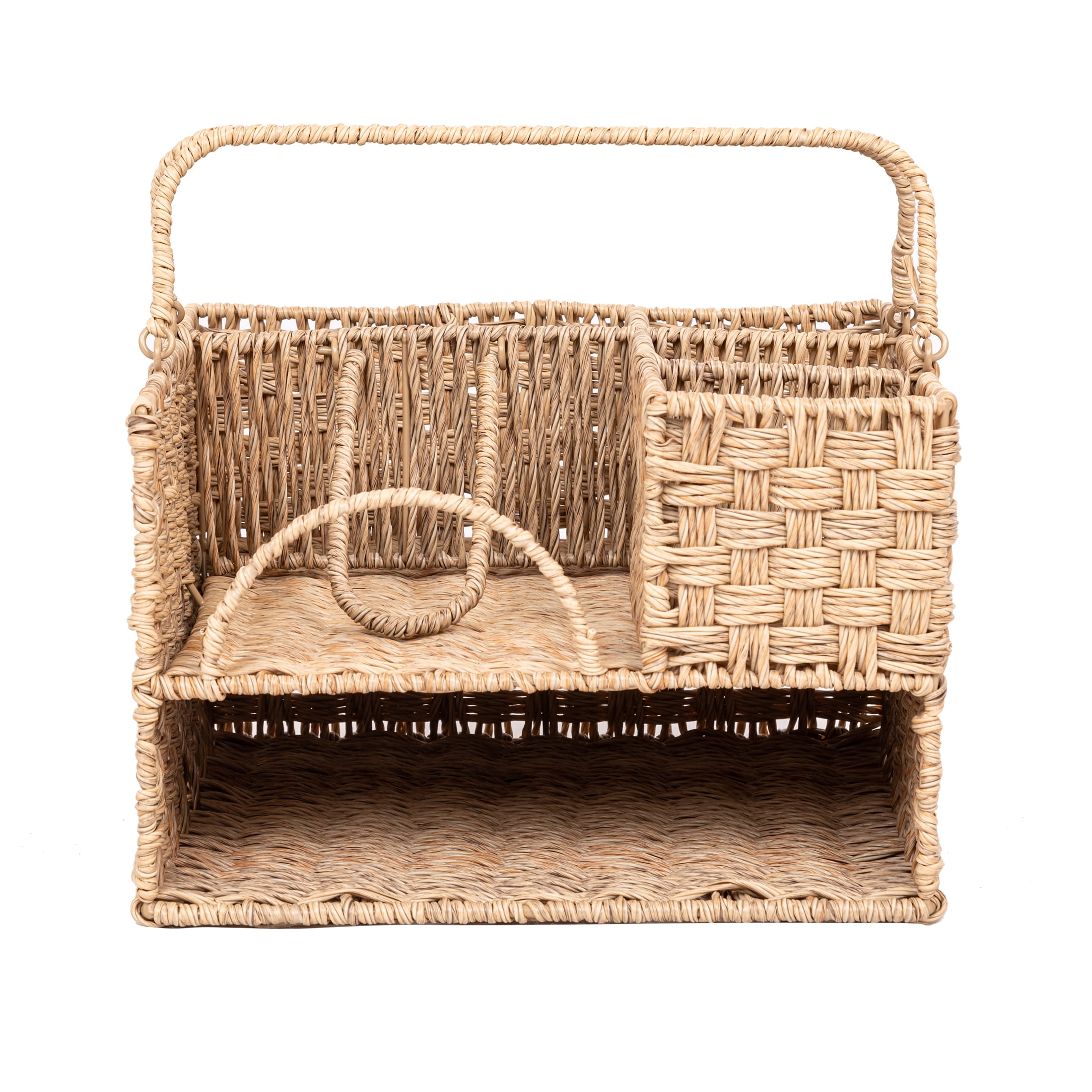 (2 pack) Better Homes & Gardens Resin Rattan All-in-one Serving Caddy, Beige