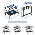 thumbnail image 4 of Jsluiiys Luggage Rack , Folding Load-Bearing Steel Rack, Easily Assemble Metal Bracket, Narrow, Foldable, for Guest Room, Bedroom, Hotel Space Storage Rack, Black (1Pack), 4 of 4