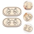 thumbnail image 2 of 2 Pcs Base de Sac en Bois pour Bricolage Manuel en Forme d'Elliptique, 2 of 8