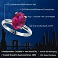 thumbnail image 2 of Gem Stone King PLAT-900 Platinum Red Created Ruby Engagement Ring for Women | 3.00 Cttw | Oval 10X8MM | Gemstone July Birthstone | Size 6, 2 of 6