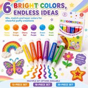 Popcorn Pens - 3D Magic Puffy Bubble Pen DIY Artwork & Crafts, 18 Pack Washable Puffy Paint Markers Set for Adults DIY Greeting Cards & Home Decor.