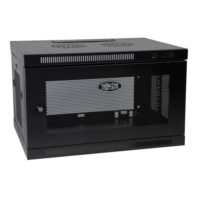 Tripp Lite SmartRack 6U Low-Profile Switch-Depth Wall-Mount Rack Enclosure Cabinet - Rack cabinet - wall mountable, floor mountable - black - 6U - 19"