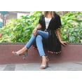 thumbnail image 5 of HAPPY BAY Women's Summer Beach Front Open Slouchy Kimono Beachwear Duster Cardigans 2X-3X Charcoal_AB811, 5 of 5