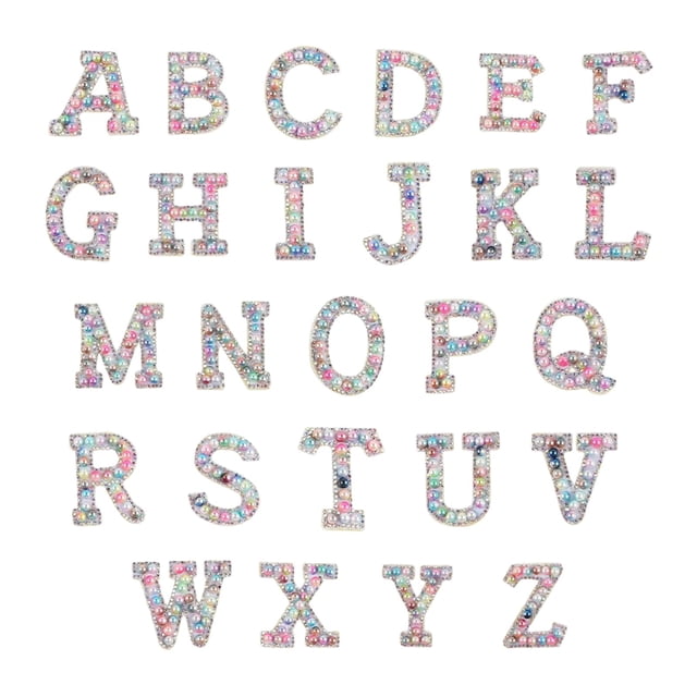 Parches de letras de diamantes de imitación Sunnimix A-Z Color mezclado degradado