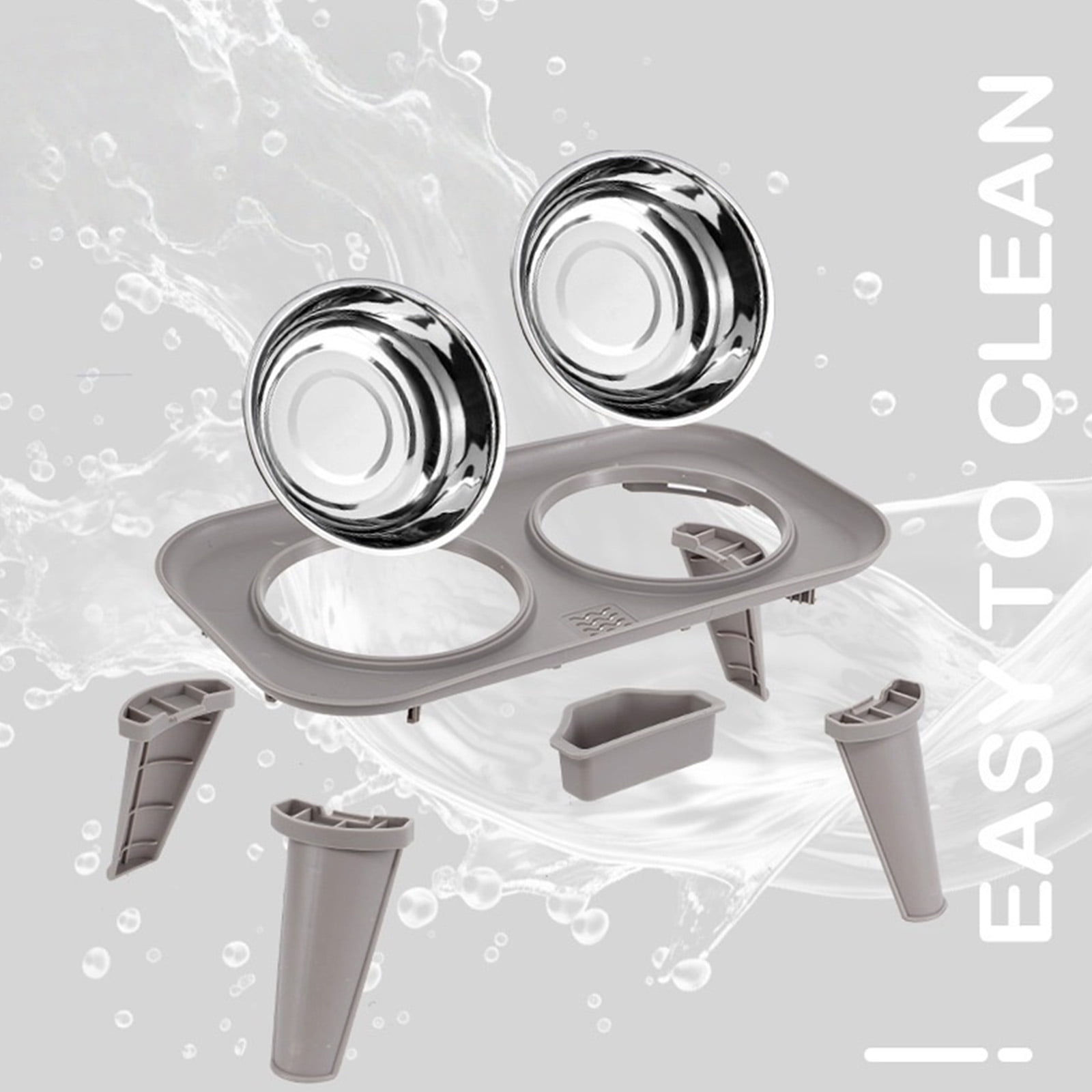 High Neck Relief Elevated Dog Bowls, Stainless Feeder for Large Breeds & Home Use