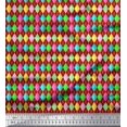 thumbnail image 1 of Soimoi Red polyester Crepe Fabric Diamond Geometric Print Sewing Fabric Yard 42 Inch Wide, 1 of 5