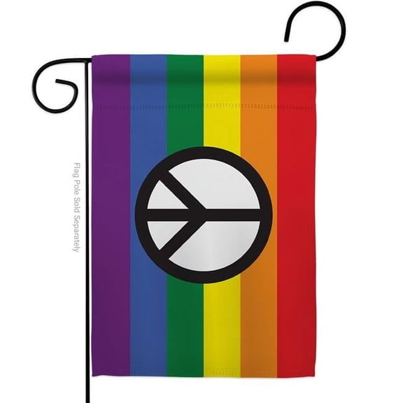 Americana Home & Garden G149674-BO Peace Pride Support Pride 13 x 18.5 in. Double-Sided Decorative Horizontal Garden Flags for House Decoration Banner Yard Gift
