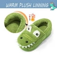thumbnail image 3 of Drecage Toddler Kids Cute Dinosaur Slippers Boys Girls Winter Warm Fuzzy Bedroom House Shoes, 3 of 7
