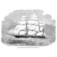 thumbnail image 2 of Clipper Ship 1857. Nthe Black Ball Line Clipper Ship 'James Baines ' With Troops For India. Wood Engraving English, 2 of 2
