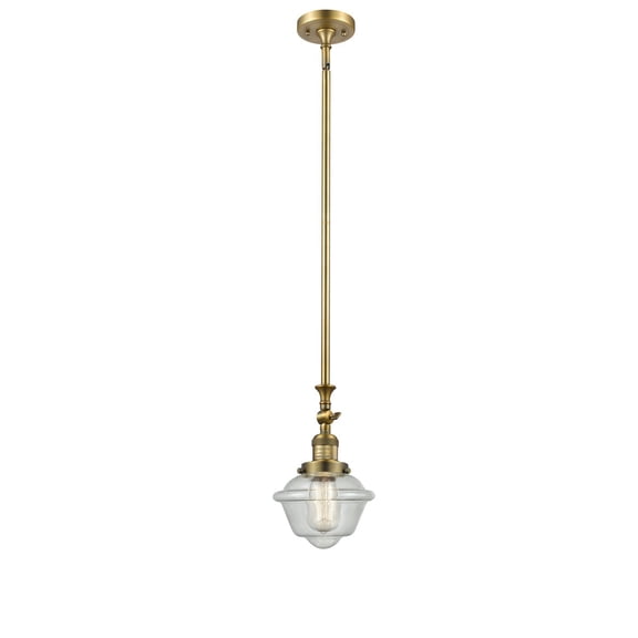 Innovations 1-LT LED Small Oxford 8" Mini Pendant - Brushed Brass - 206-BB-G534-LED
