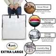 thumbnail image 3 of Bolsa de almacenamiento transparente en juego de 4, bolsa de mudanza grande XXL de 60x60 cm con asa de transporte, bolsa de almacenamiento para ropa, juguetes, edredón para lavandería, garaje o desván, 3 of 5
