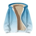 thumbnail image 5 of Coerni Oversized Fuzzy Fleece Sweatshirt for Boys Girls Fleece Lined Sherpa Pullover Full Zip Gradient Thermal Jacket Hoodies Coat, 5 of 8