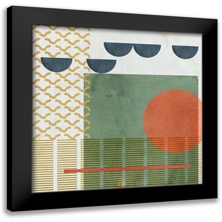 Wang, Melissa 12x12 Black Modern Framed Museum Art Print Titled - Soleil Rouge III