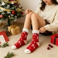 thumbnail image 5 of Bwiyojiz Home Decor Christmas Decorations Decoration Count 2pcs Fuzzy Socks Women's Cute Plushy Stockings Warm-Foot Corals Fleece Sleep Non-Shedding Floor, Gifts for Sister, Multicolor, 5 of 6
