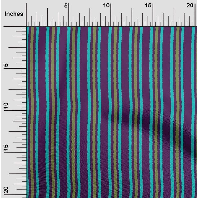 oneOone Tissu en Voile de Coton Biologique à Rayures Imprimé Bloc 1 Yard 42 Pouces de Large