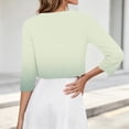 thumbnail image 7 of LEKWK Cardigan for Women 3/4 Sleeve Open Front Gradient Cropped Tops Lightweight Loose Fit Crewneck Comfy Shrugs Summer Fashion Outwear for Dresses, 7 of 7