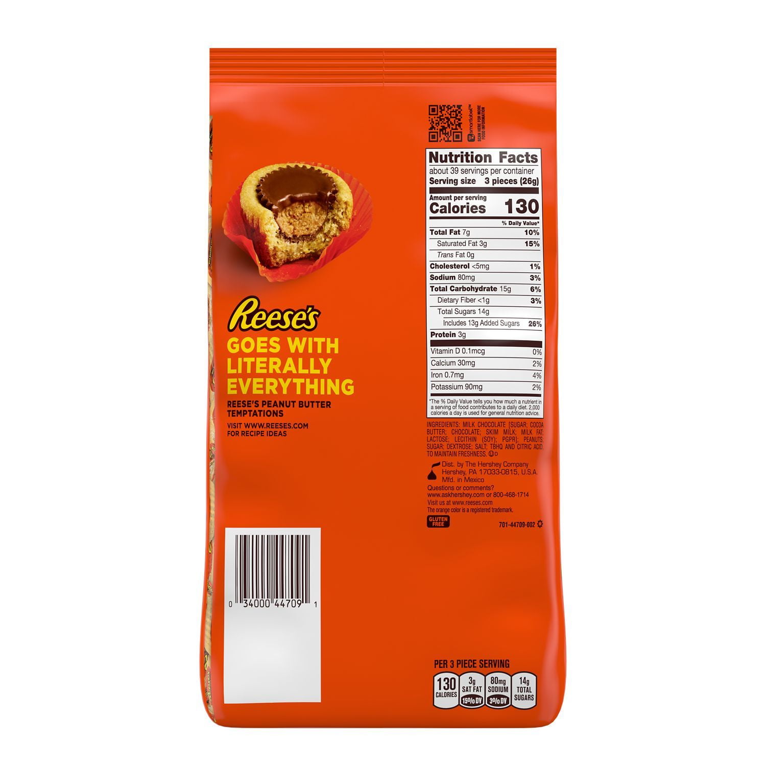 REESE'S Miniatures Milk Chocolate Peanut Butter Cups Candy, Bulk Candy, 35.6 oz, Party Bag