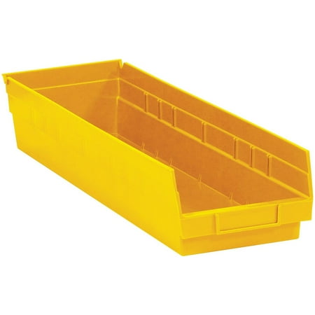 UPC: 0848109001982 | Box Partners Plastic Shelf Bin Boxes 23 5/8 x 8 3/8 x 4 Yellow 6/Case BINPS123Y