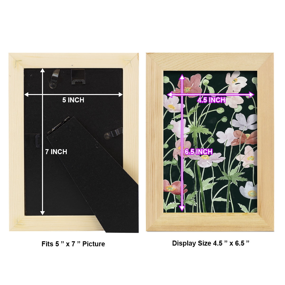 Anemone Dance III -Framed Print w/glass-Natural Wood