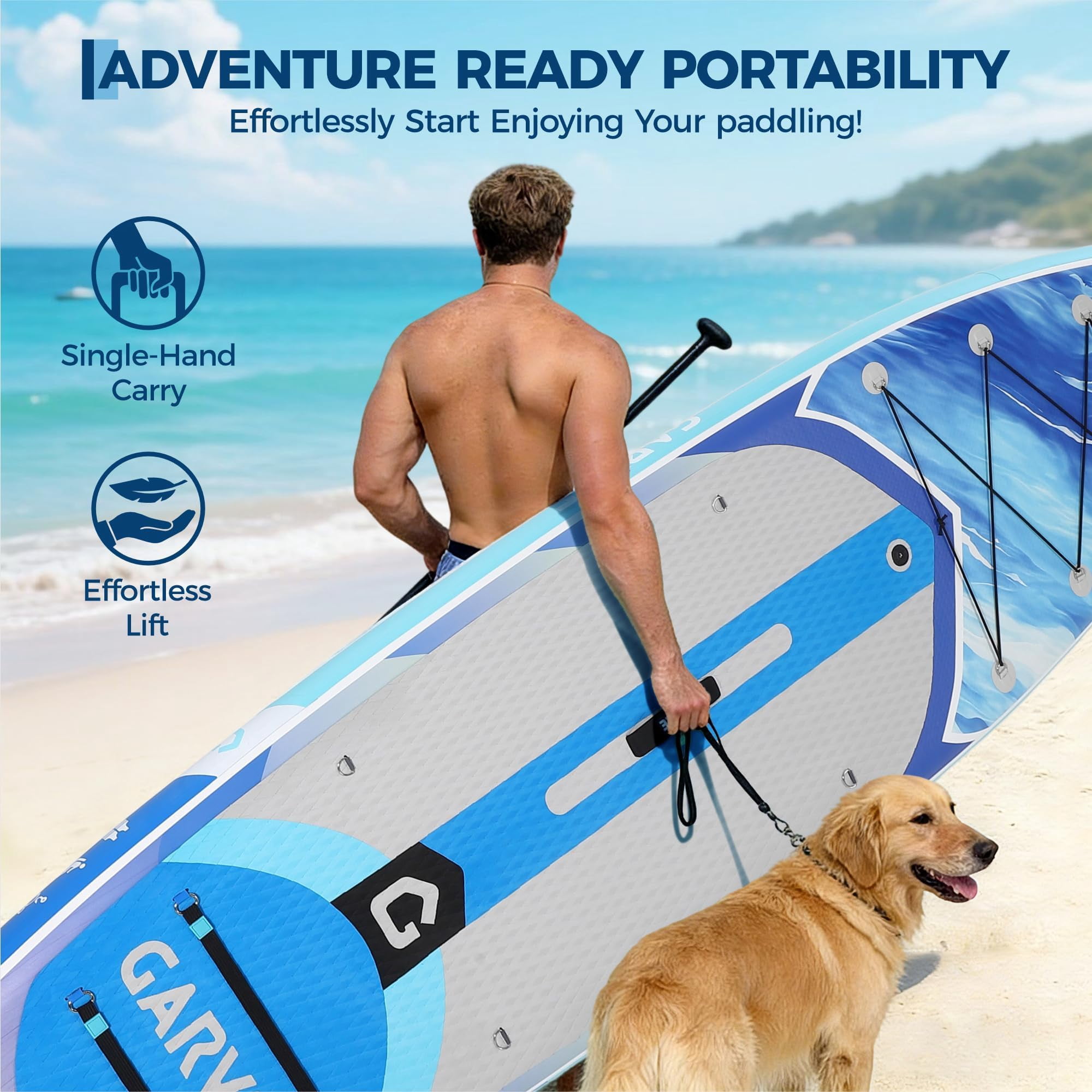 QinaQin Inflatable Paddle Board, 335 cm All Around SUP with Backpack, Paddle and Pump for Adults and Teens