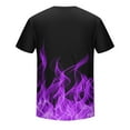 thumbnail image 3 of Mens Shirts Short Sleeves Round Neck Casual Printing Pullover Fitness Sports T Shirt Purple XL, 3 of 4