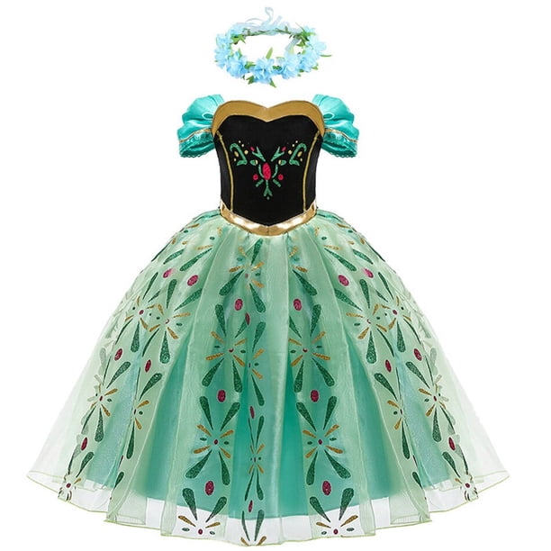 Disfraz Niña Anna Vestido para Niña Cosplay Princesa Reina de la Nieve Disfraz Niños Halloween Ropa Niños Cumpleaños Carnaval Fiesta de disfraces Fivean unisex