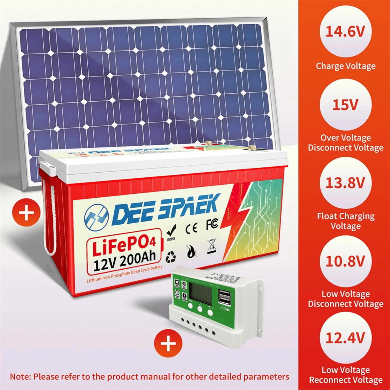 12V 200Ah LiFePO4 Lithium Battery,for RV,Trolling Motor,Solar,Marine,Home Energy Storage,Camping,200A BMS,Deep Cycles Batteries