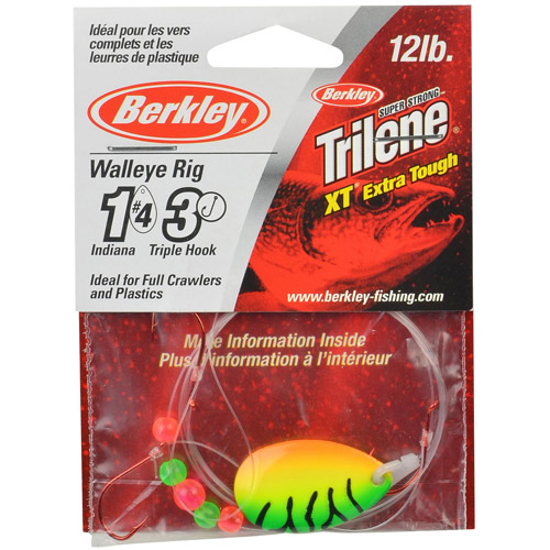 Berkley Walleye Mono Rigs - Indiana Style With #4 Blades, 42-Inch Length, Firetiger Color