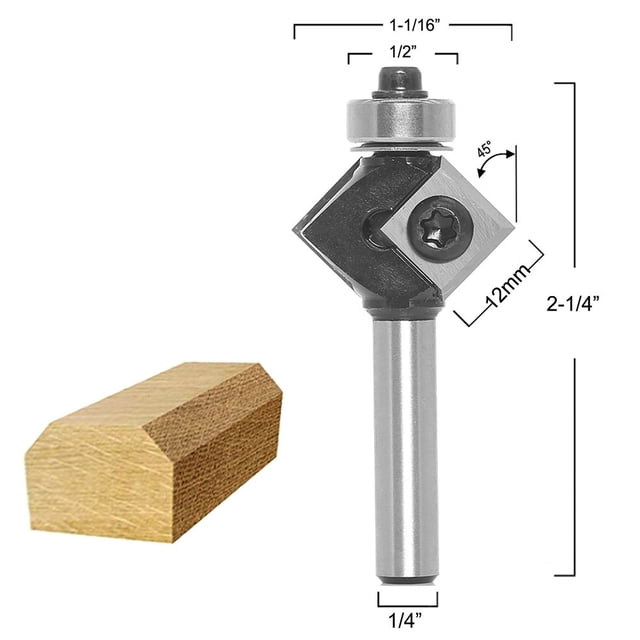 CNC 2 Blades Router Bit Round or Bevel Corner Insert Woodworking Milling Cutter
