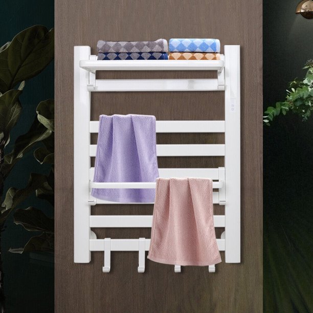 8 Bars Hot Towel Warmer Electric Drying Rack Wall Mount For Bathroom