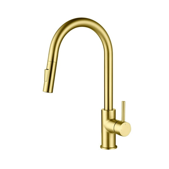Kibi Circular Single Handle Pull Down Kitchen Faucet