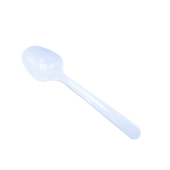 Set of 20 White Plastic Disposable Tableware Cutlery Spoon