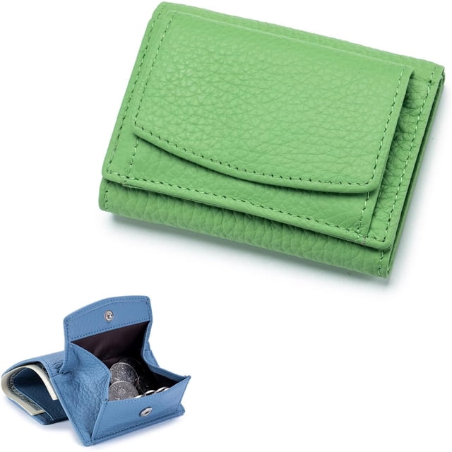 2025 New Genuine Leather RFID Blocking Card Holder Organizer Pocket Mini Wallet, Unisex Anti-Credit Card Fraud Folding Mini Wallet