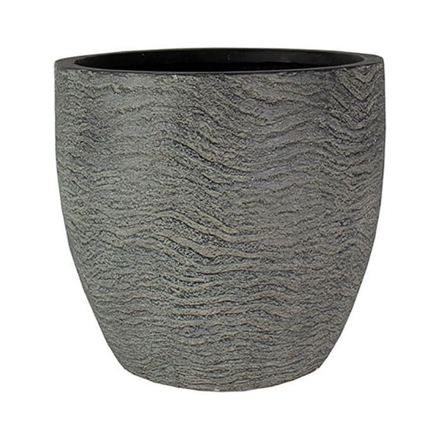HC Companies ANP15000 Pot de Jardinière Rond Intérieur Extérieur 15 Pouces Aspen, Charbon