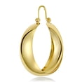 thumbnail image 5 of Wellingsale Ladies 14k Yellow Gold Polished Bangle Hoop Earrings (30mm Diameter), 5 of 7