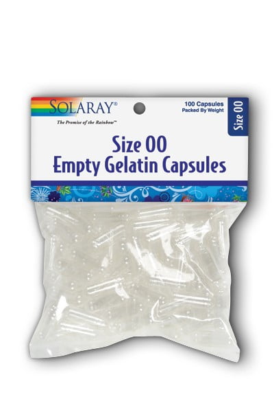 Empty Gelatin Capsules Size 00 By Solaray - 100 Capsules