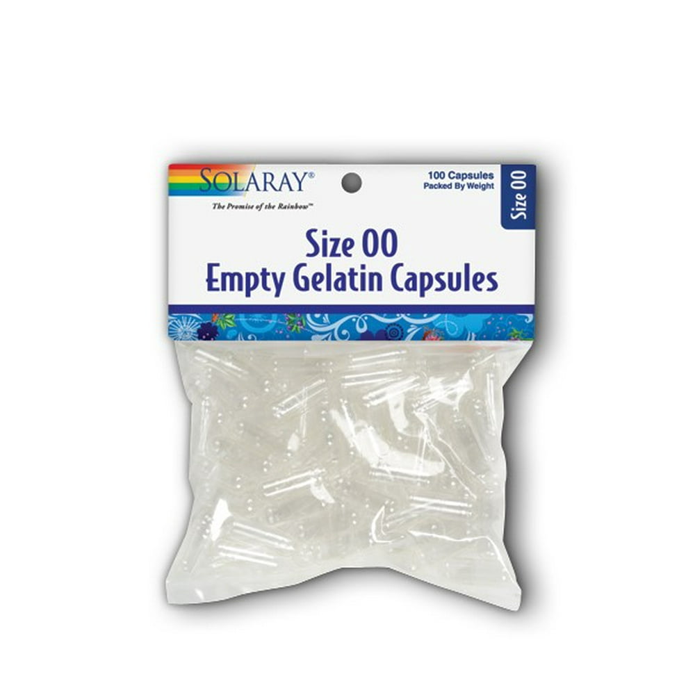 Empty Gelatin Capsules Size 00 By Solaray 100 Capsules