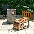thumbnail image 3 of Costway Firewood Carrier Wood Mover Hauler Fire Rack Caddy Cart Dolly Rolling, 3 of 10