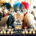 thumbnail image 3 of 25 Pcs Black Gold Masquerade Birthday Cake Decorations - Masquerade Happy Birthday Cake Topper, Masquerade Cupcake Toppers for Women, Masquerade Mardi Gras Party Supplies, 3 of 6