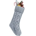 thumbnail image 2 of Christmas Stockings 18 Inches Large Size Cable Knitted Stocking Xmas Hanging Stockings Gifts & Decorations for Family Holiday Fireplace Party Christmas Decor(Burgundy,Ivory,Green,Grey), 2 of 7