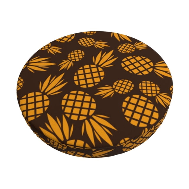 Disketp Colorful Pineapple Funda Redonda para Taburete, Funda de Cojín para Silla de Bar Suave y Elástica-14 inch