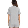 thumbnail image 3 of Womens Button Down Pajamas Set Short Sleeve Sleepwear Bride Soft Pj Lounge Sets, 3 of 5