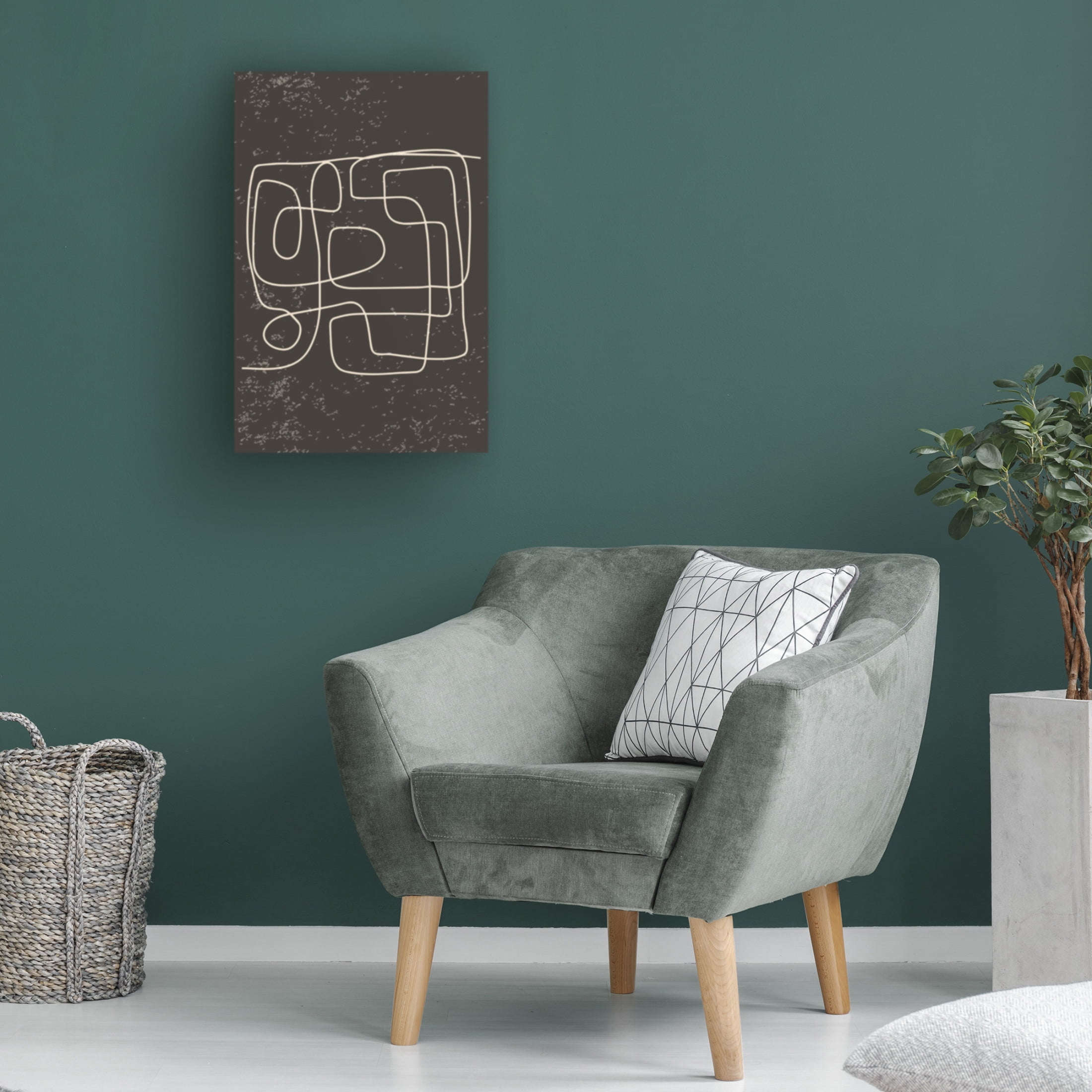 Trademark Fine Art jay stanley  Black and White One Line 2 Canvas Wall Art