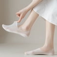 thumbnail image 6 of VV AVEORS 5 Pairs No Show Sheer Socks Women, Low Cut Invisible Cotton Socks Non Slip Pack, Breathable Summer Loafer Flat Boat Socks White One Size, 6 of 7