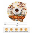 thumbnail image 6 of 13 Inch Round Placemats Set of 4, Thanksgiving Non Slip Heat Insulation PP Table Mats, Fall Scarecrows Maple Leaf Truck Beige Washable Place Mats for Kitchen Dining Party Table Decor, 6 of 7