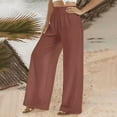 thumbnail image 3 of Aricy Women's Casual Wide Leg Elastic Pants Loose Lightweight Wide Leg Pants High Waist Straight Sweatpants Plus Size Palazzo Pants for Women, 3 of 4