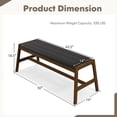 thumbnail image 2 of Resenkos 50 Inch Long Solid Wood Dining Bench Upholstered Table Bench with Faux Leather Padded Seat-Walnut,, 2 of 6