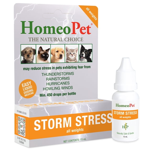 HomeoPet STORM STRESS Calming Support Drops for Pets, 15 mL